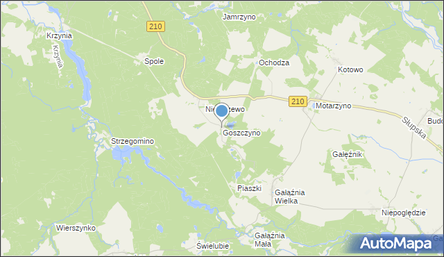 mapa Goszczyno, Goszczyno gmina Dębnica Kaszubska na mapie Targeo